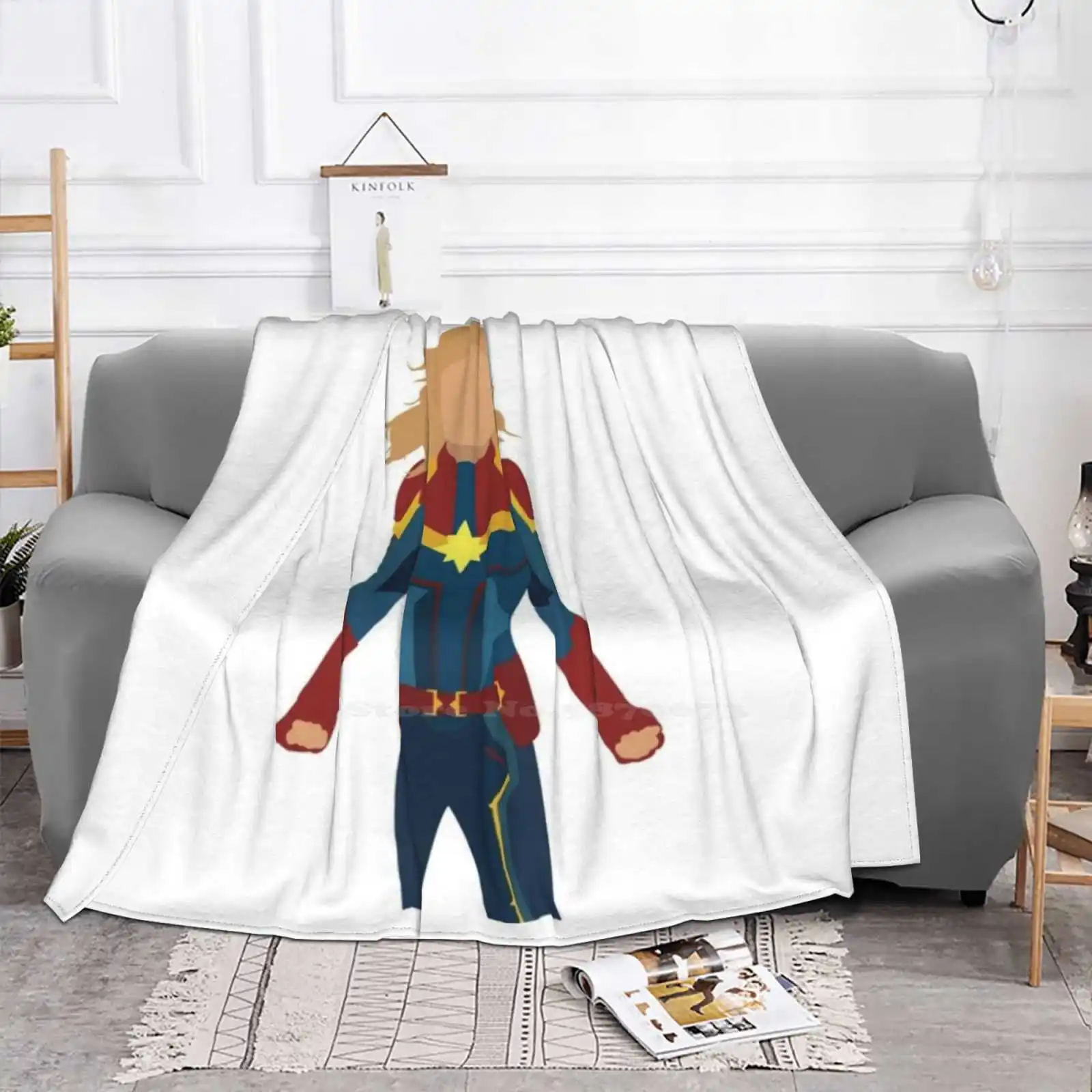 Captain Hot Sale Printing High Qiality Warm Flannel Blanket Captain Carol Danvers Brie Larson Superheroes