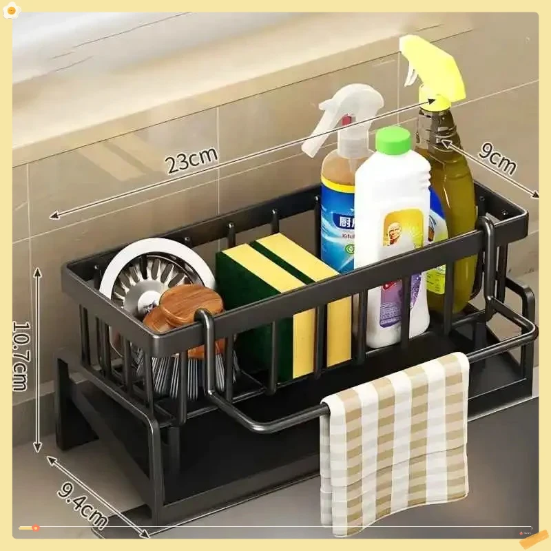 Compact Tap-Mounted Spice Shelf – Sink Organizer with Drainage Rack – Space-Saving Kitchen Storage for Utensils/Accessories