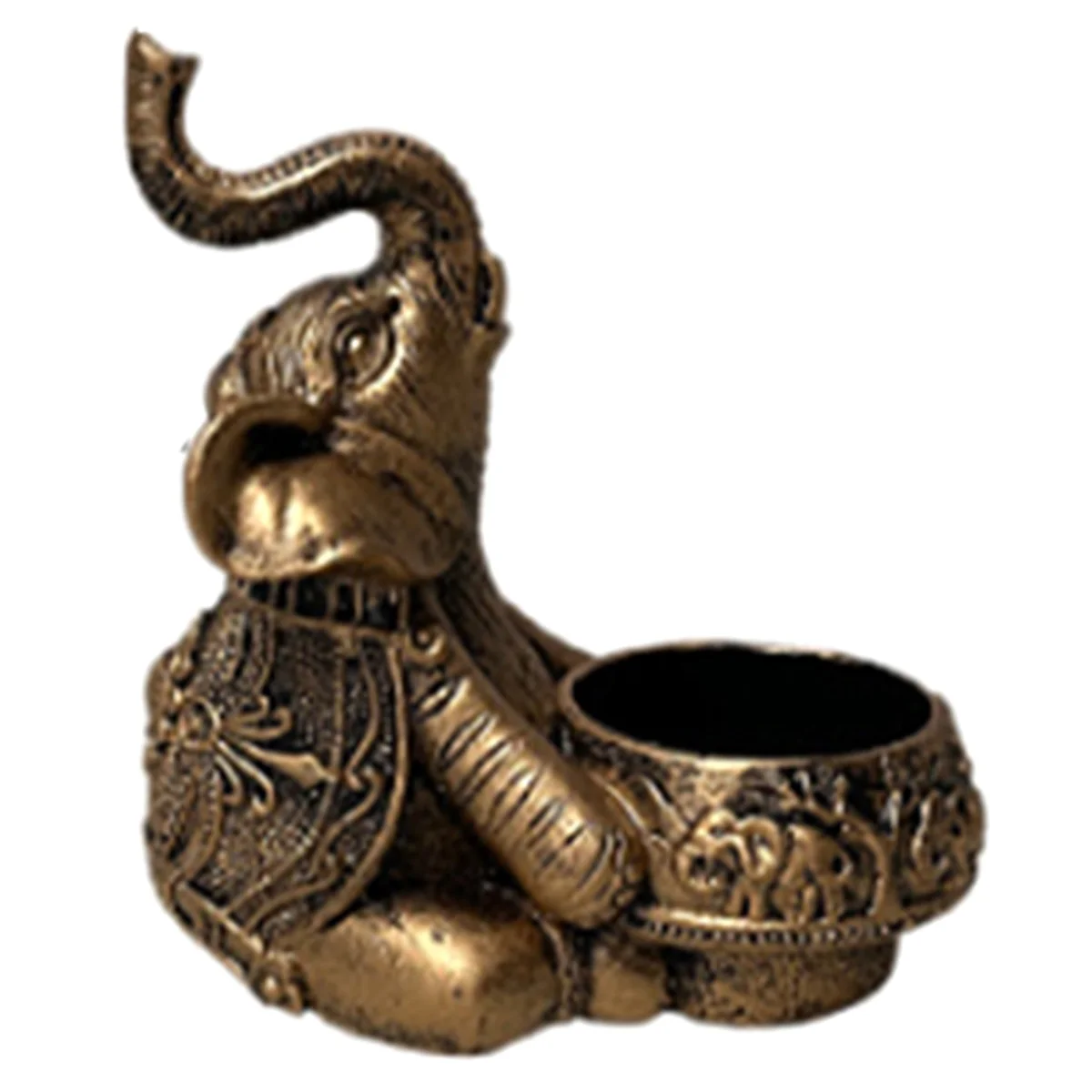 A-Gold Animal Candle Holders Elephant Sculpture Tea Light Candle Holder Deco Small Candle Stick Holders Good Lucky Gift