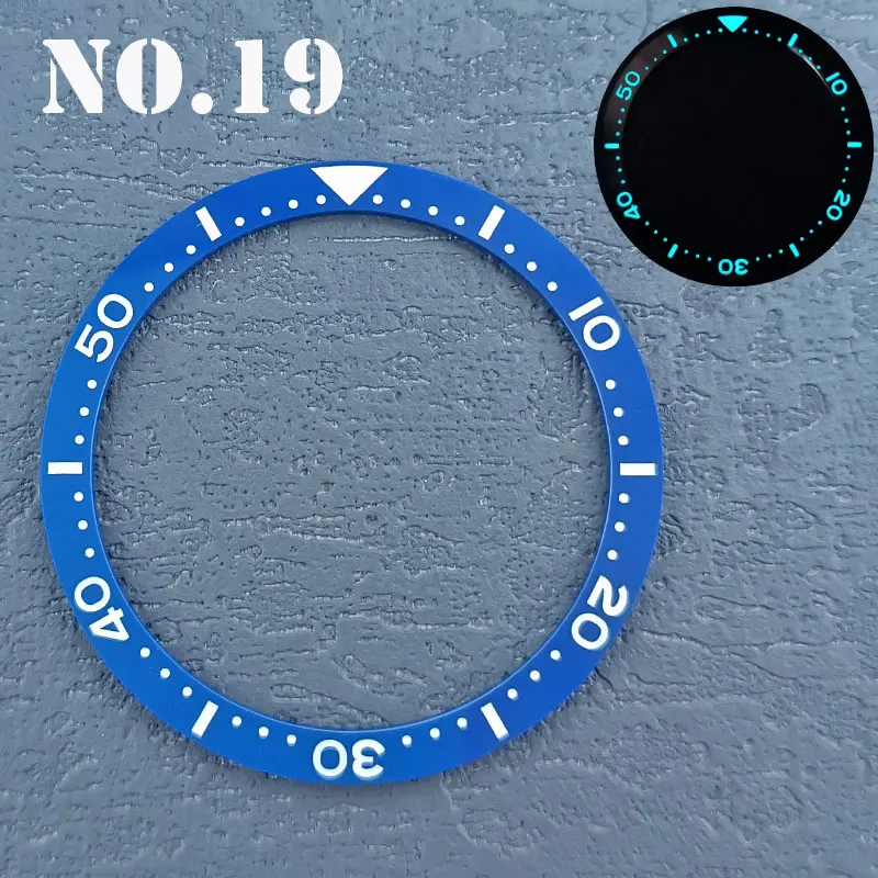 38mm flat ceramic insert inner diameter 31.5mm Pearl bezel Fit SKX 013 NH35 NH36 case Parts Men's watch case bezel insert ring