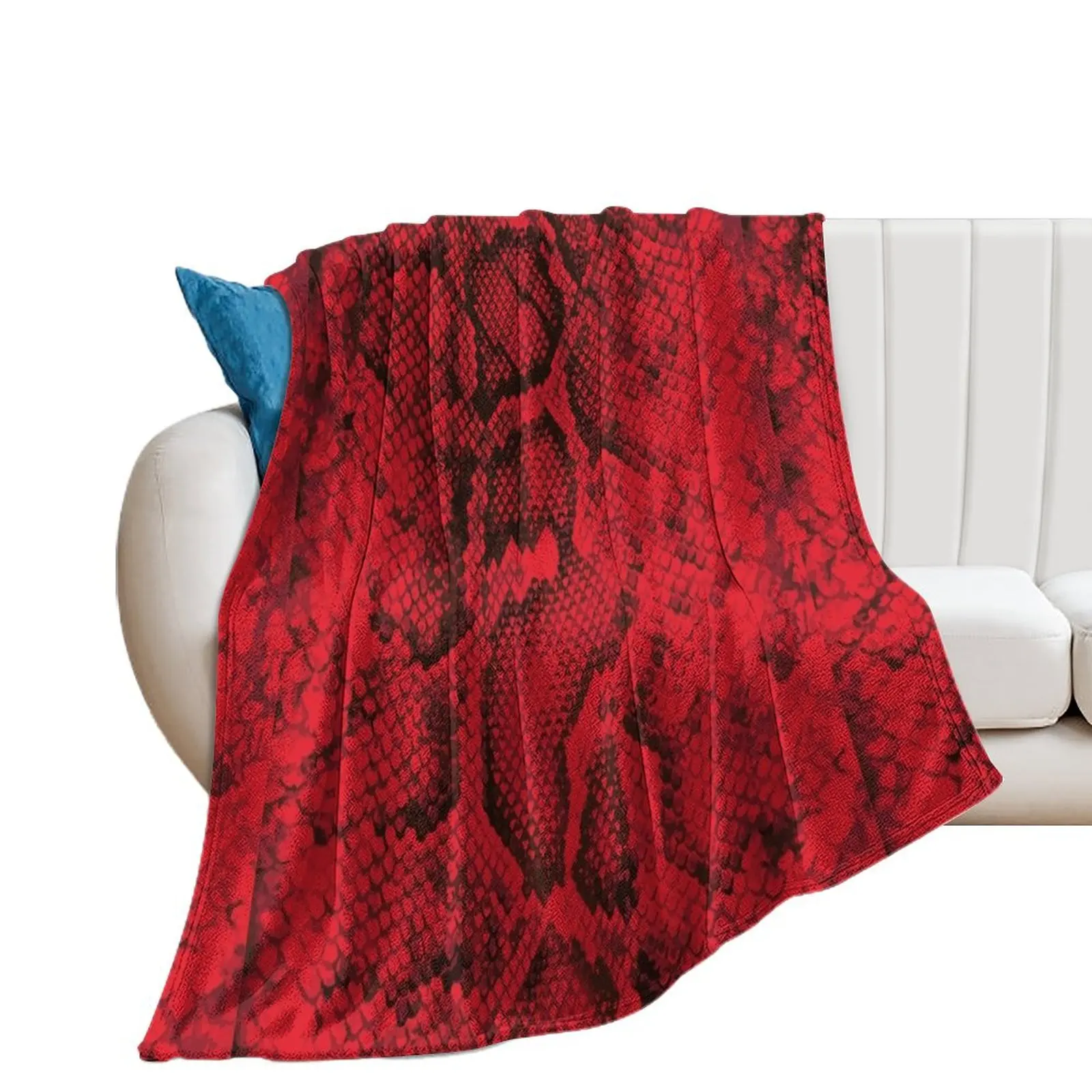 Red Snakeskin Throw Blanket Soft Big Bed Blankets