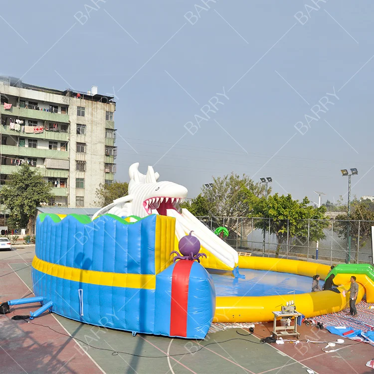 Commercial Water Park Equipment Inflatable Attractions Bounce Slide Inflatable Water Slide Water Park