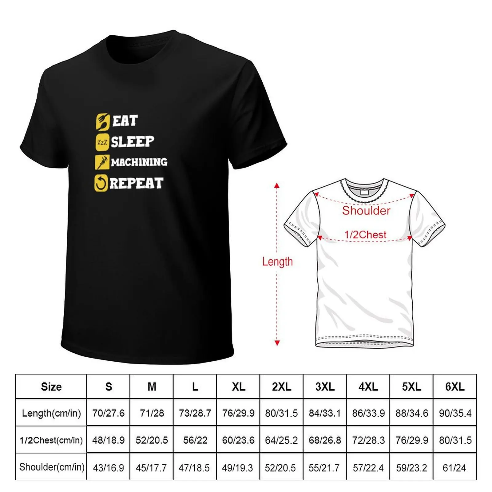 Eat Sleep Repeat Machinist Craft Machine Operator T-Shirt Festival Short Sleeve T-Shirt