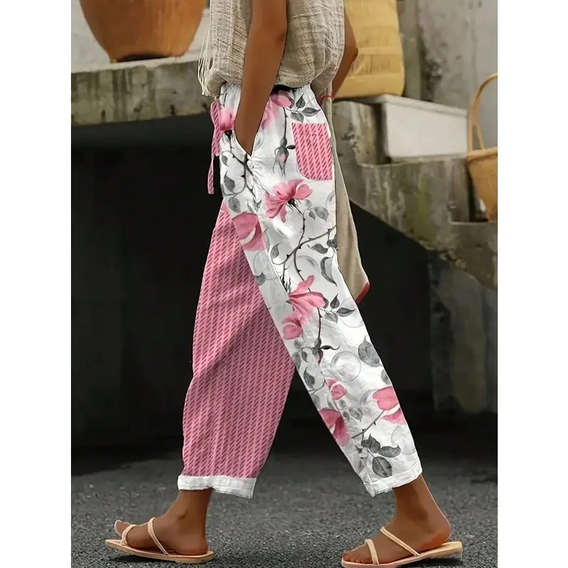 حجم كبير 1XL-5XL المرأة نمط السراويل العصرية المطبوعة سراويل تقليدية مطبوعة المرأة ركاب الشارع نمط سراويل تقليدية