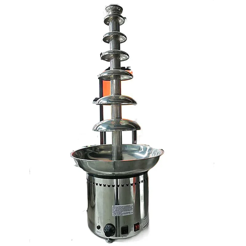 Commercial 4-Layer 6 Layer Stainless Steel Chocolate Fountain Machine 60cm Height Cascade Electric for Hotel Use