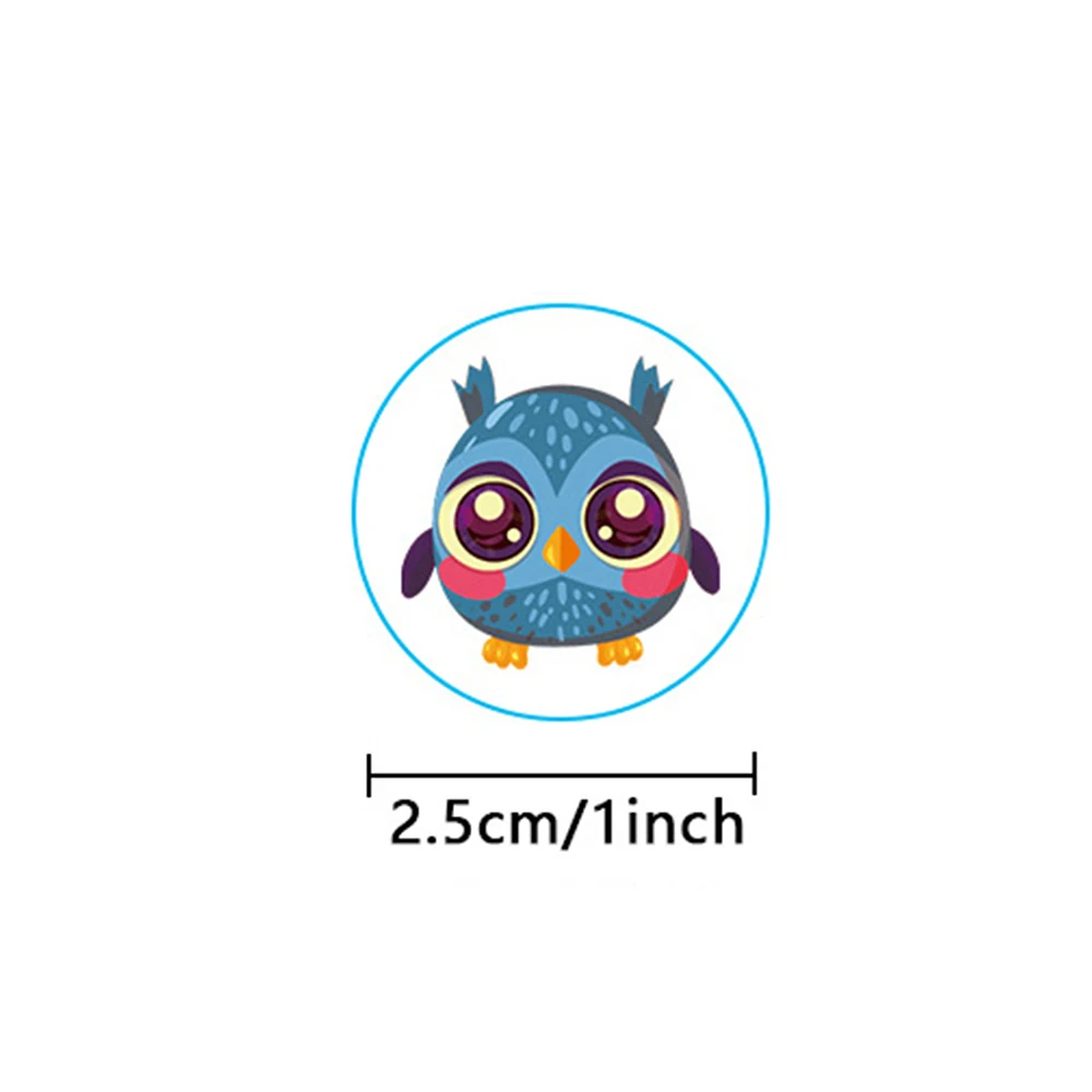 100-500pcs Owl Animal Sticker Reward Sticker Party DIY Gift Decoration Seal Label Children\'s Toys Office Stationery