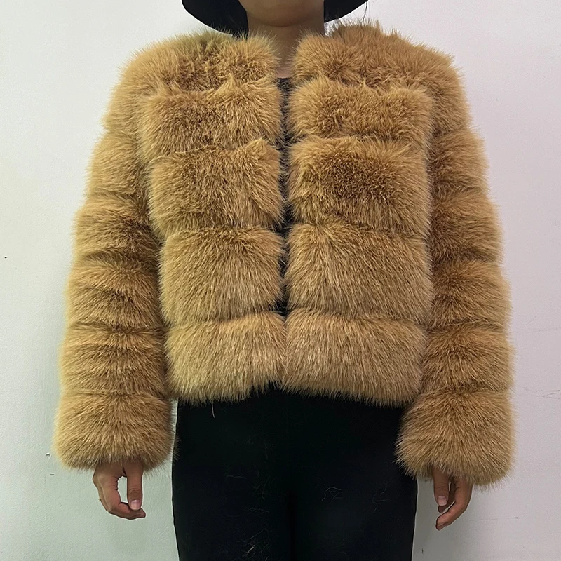 2024 Faux Raccoon Fur Coat Women Jacket Luxury Coat Women Winter Fluffy Jacket Thick Warm Furry Fur Outwear Faux Fur Coat