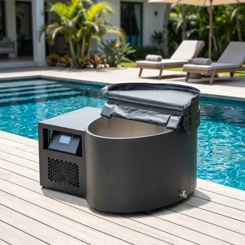 All-in-One Ice Bath Chiller Combo Portable Cold Tub for Residential Poolside Fitness Use