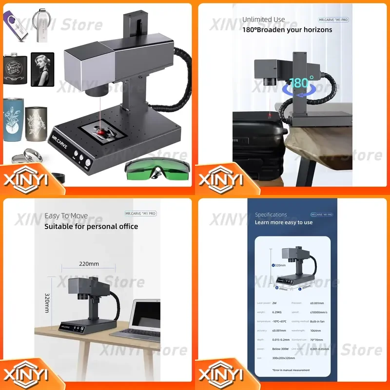for MR.CARVE M1 2W Fiber Jewelry Engraver Small Engraving Machine Marking Name Logo Necklace Home Use Machines