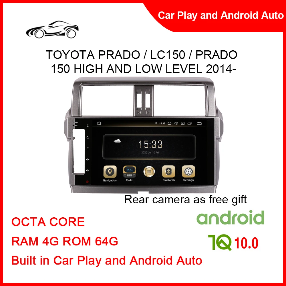 

CUSP Big Screen Android GPS Car For TOYOTA PRADO 2014- 10.1inch RAM 4G ROM 64G Android Car Radio 10.1 Inch Navigation Car Play