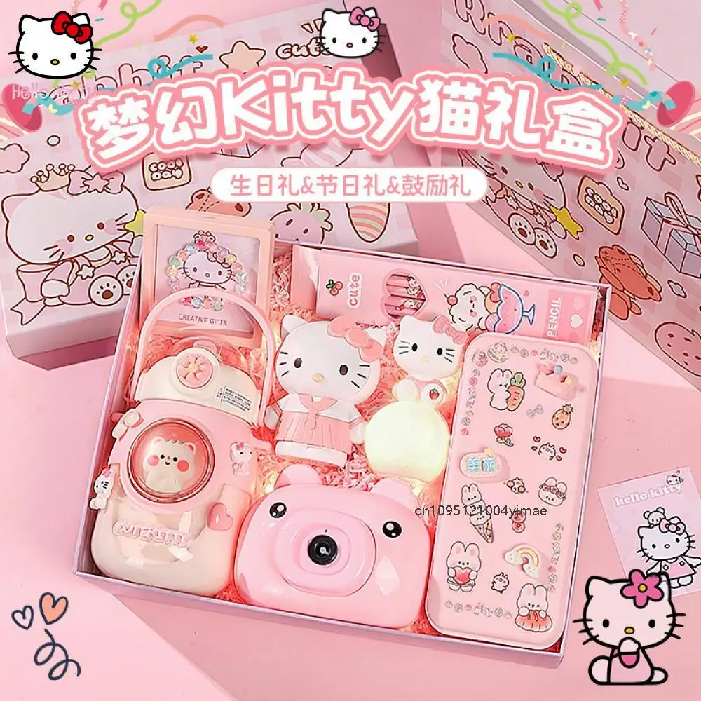 

Anime Sanrio Hello Kitty Stationery Set Students Learning Stationery Birthday Stationery Gift Water Cup Cartoon Night Light Cute