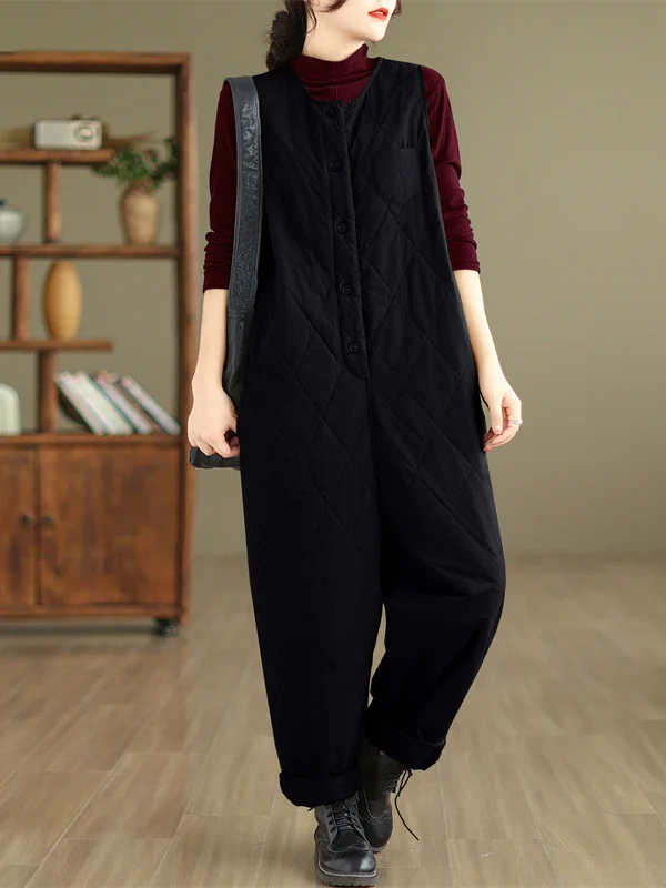 冬暖かいハーレムパンツ女性のプラスサイズ綿キルティングワンピーススーツダイヤモンドパターンハイウエストカジュアルレジャーパンツ