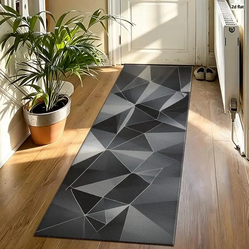 1 Piece Low-Poly Geometric Gray Carpet, Soft And Comfortable, Suitable For All Seasons, Lightweight And Easy To Maintain, Home Decor, Living Room, Bedroom, Office, Dining Area, Room Decor, Ideal For Winter And Autumn