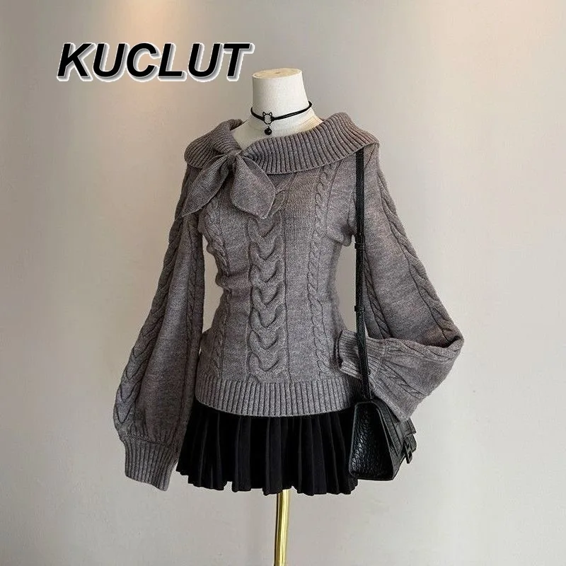 Cute Knit Sweaters for Women Autumn Winter New Fashion Slim Waist Slimming Women's Long Sleeve Pullover Sweater Top 2025 New