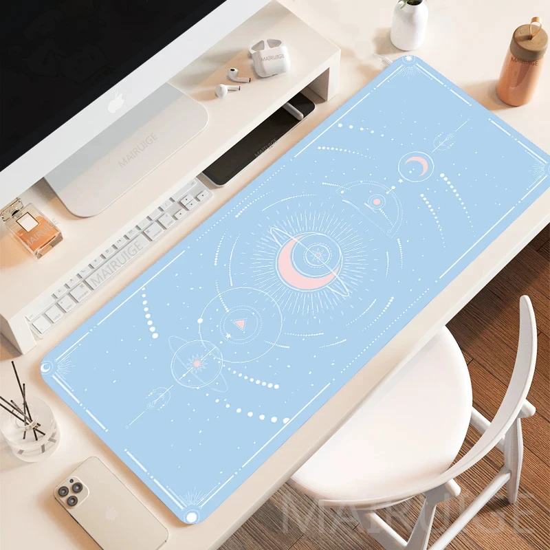 Large Kawaii Purple Gaming Mouse Pad Moon Phase Magic Celestia Mouse Mats Desk Mat Nonslip Laptop Desk Accessories