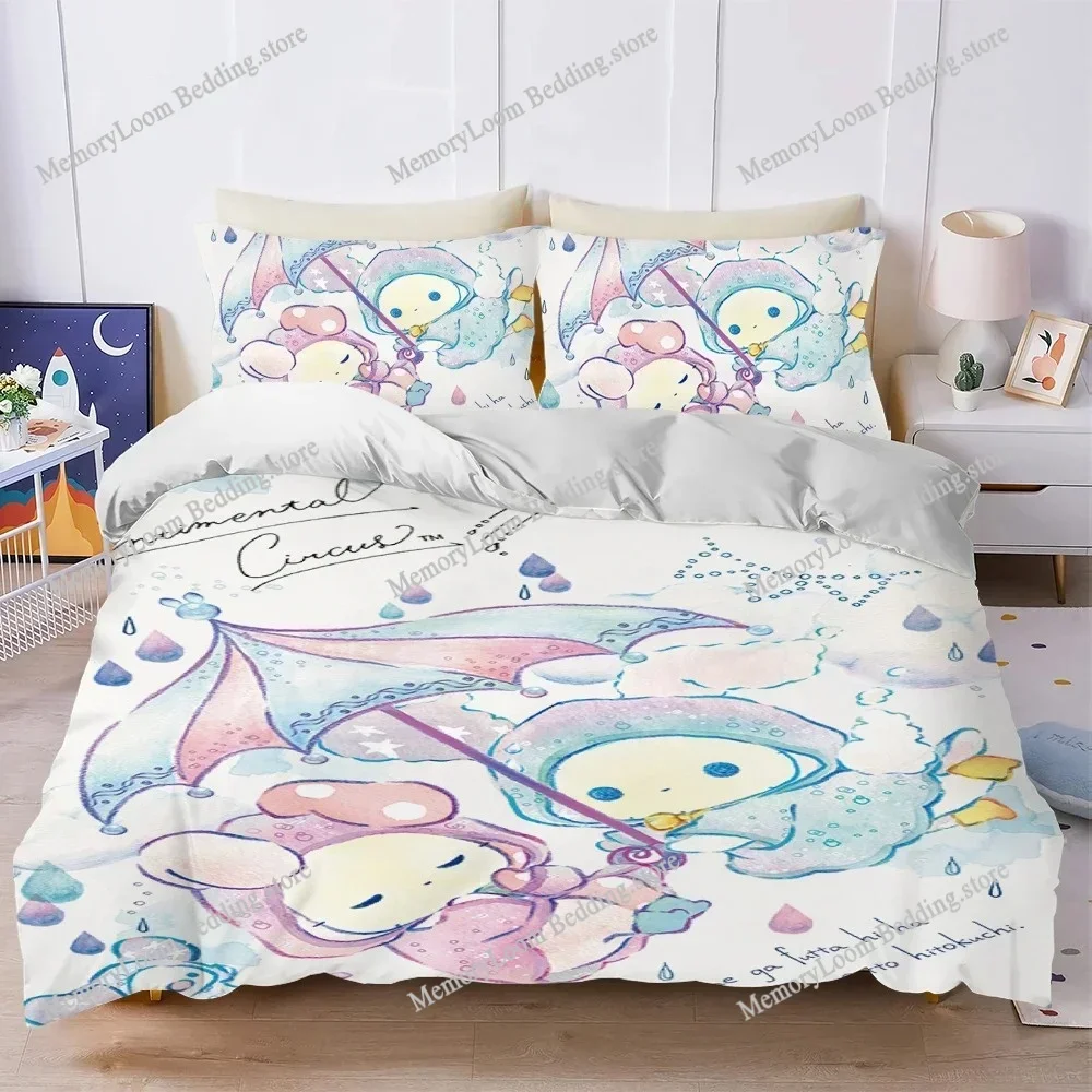 S-Sentimental Circus Cute Duvet Cover Set Home Style Bedding Soft Laundry Cotton Bed Student Dormitory Gift Luxury Gift96