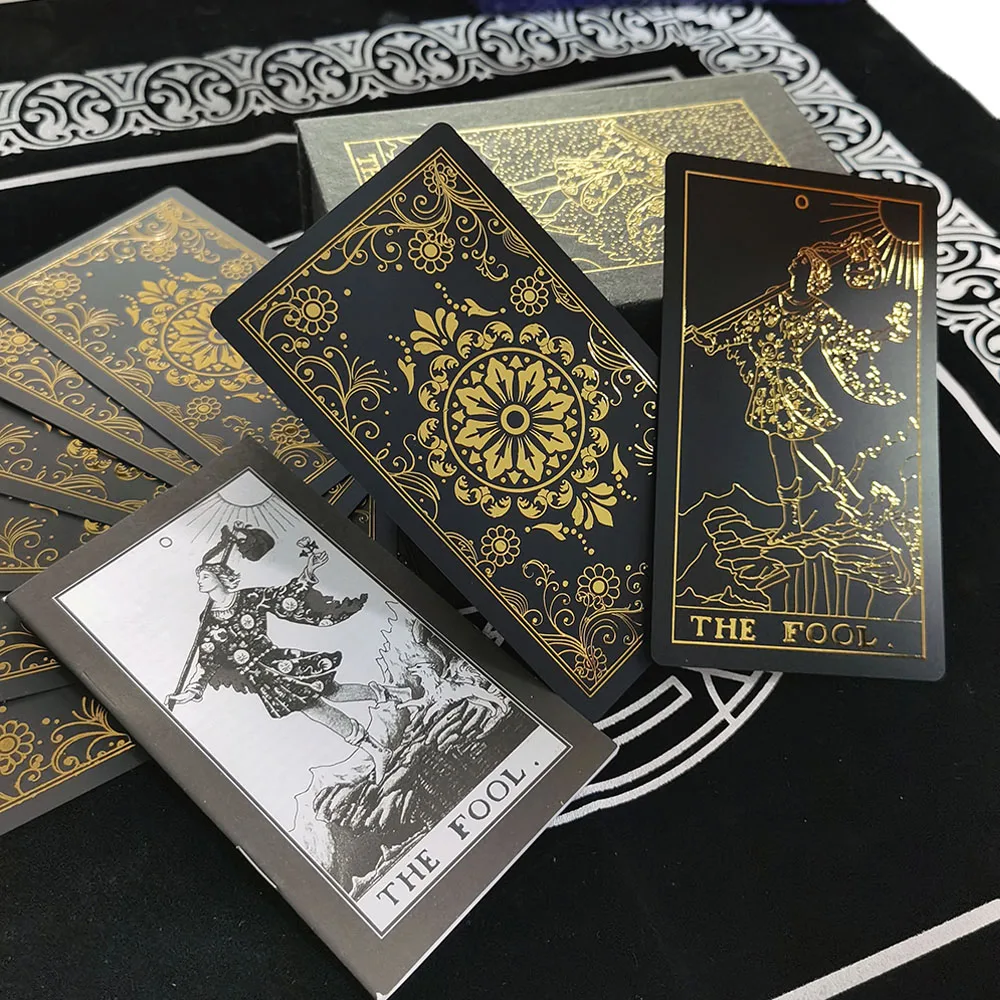 

12 * 7cm Black Phnom Penh Tarot Luxury Set Table Game Divination Waterproof High-end Astrology Board Game Gift