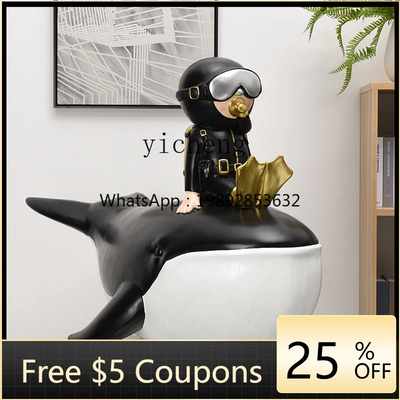 Whale Sculpture Ornament Floor Ornament Mall Aquarium Landscape Sales Office Decoration