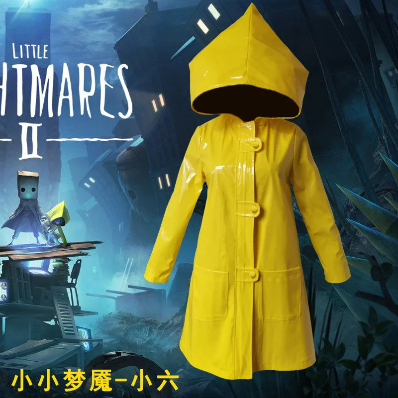 Game Costume Little Nightmare Cosplay Clothes Nightlings's Yellow Raincoat Female Xiaoliu Wear Suit Cosplay Coat Pu Waterproof