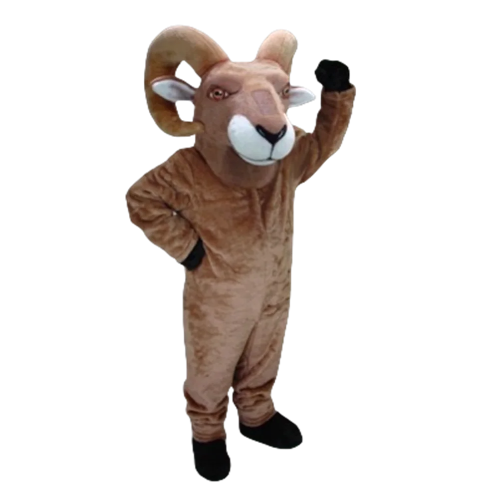 goat Mascot Tan Desert Bighorn Mascot Costume sheep Adult Size Cartoon Mascota Outfit Suit Fancy Dress for Holiday Party SW835