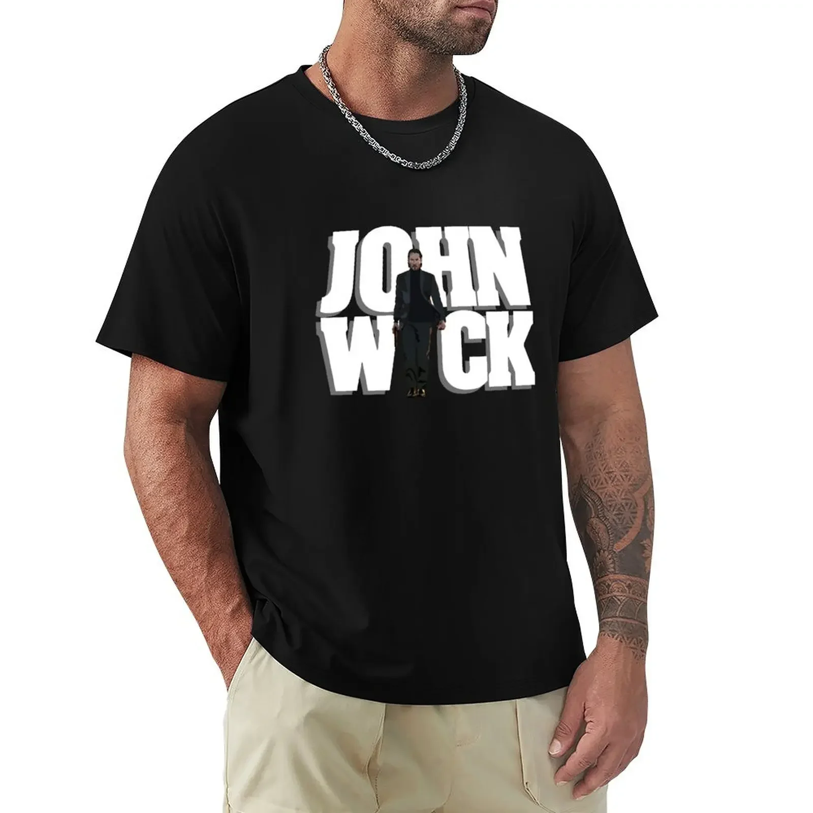 John Wick excommunicado fanart drawing T-Shirt tops for a boy plain black t shirts men