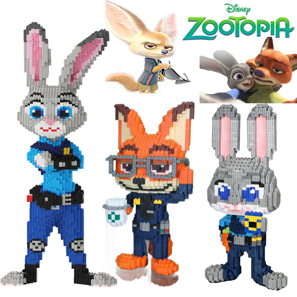 

Disney Zootopia 2, Ник Джуди, офицер полиции, орнамент, головоломка, сборка, игрушка, украшение для рабочего стола для взрослых и детей, подарки своими руками