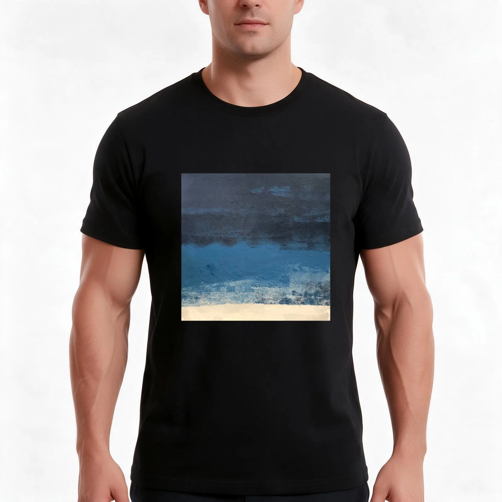 MIDNIGHT SHORELINE T-Shirt Summer Casual Cotton Tee Oversized Streetwear Tops Vintage Graphic Print Loose Fit Short Sleeve