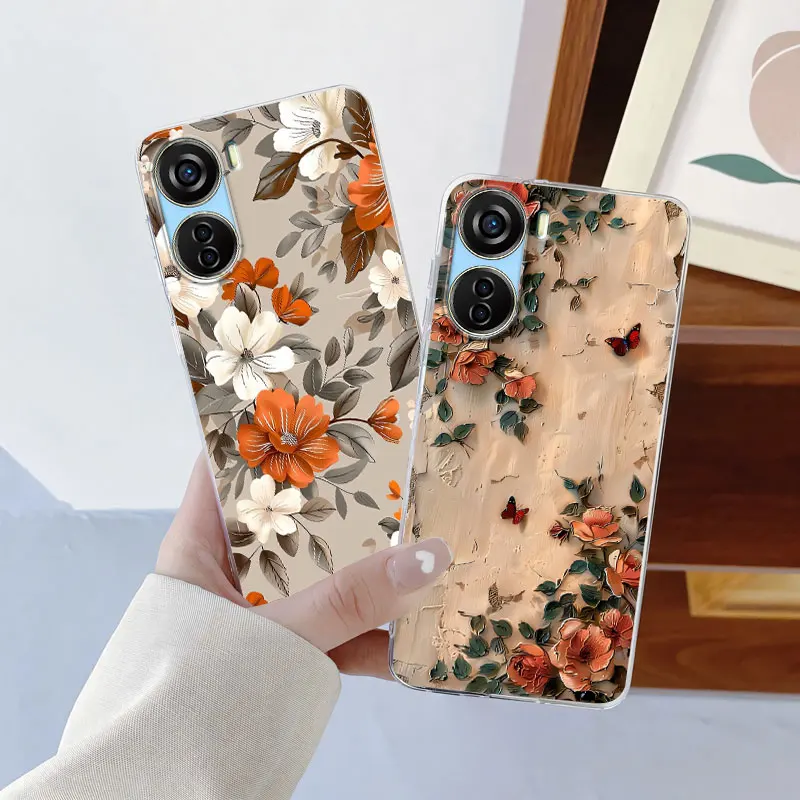 For ZTE Libero 5G IV / Libero 5G III Case Luxury Phone Case For ZTE Libero 5G iii Flower Clear Soft Silicone Protective Cover