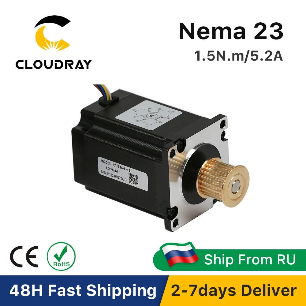 Leadshine Nema 23 Stepper Motor 3 Phase 57mm 150Ncm 5.2A Stepper Motor（573S15-L-18）with GEAR for 3D printer CNC XYZ