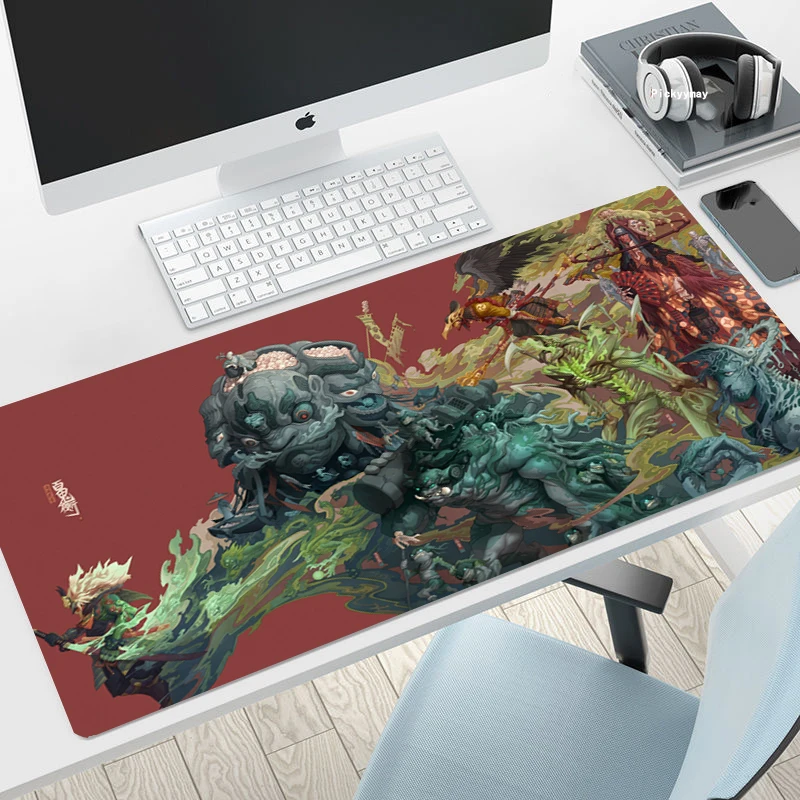 Large Chaos Samurai Mouse Pad Waterproof Desktop Oil-proof Non-slip Desk Mat Gaming Accessories Pad Mouse Carpet Keyboard Gaming