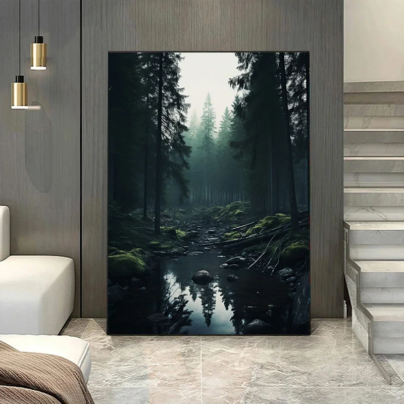 Decorative Paintings Forests Artistic Conception Posters for Wall Decor Trees Canvas Painting Decoration Bedroom 1pcs Room Home