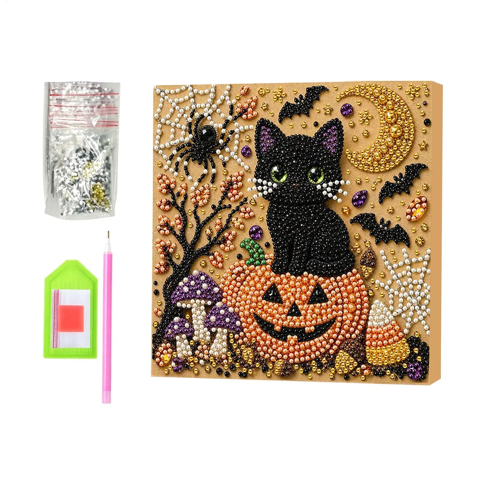 Pearl Art Kits Halloween Theme Cute Spooky Gems Beads Craft Pearl Rhinestones Art Kits Adults For DIY Crafts Home Beginners