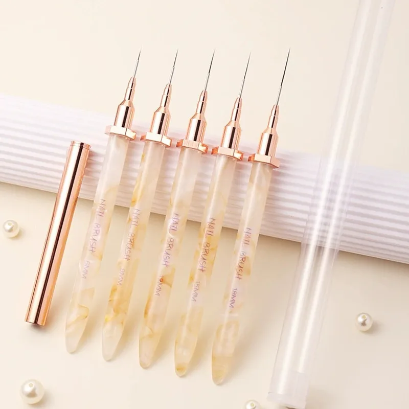 1/5PCS Fixed Handle Nail Art Liner Brushes Gel Nail Brush Gel Nail Polish Painting Brush Drawing