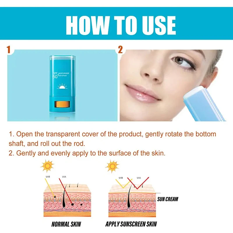 SPF 50+ Sunscreen cream Stick UV Protective Anti Oxidant sun block Isolation cream Lightweight Korea for All Skin Type New