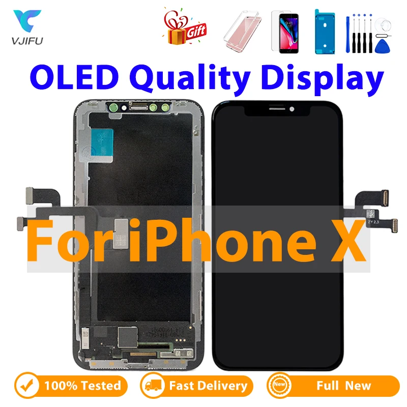 

ЖК-дисплей для iphone X OLED, экран с 3D сенсорным дигитайзером в сборе, A1865, A1901, высококачественный ЖК-дисплей для замены без битых пикселей