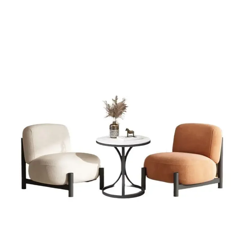 

Modern wabi-sabi wind lazy casual simple single sofa chair, cream wind designer living room small apartment