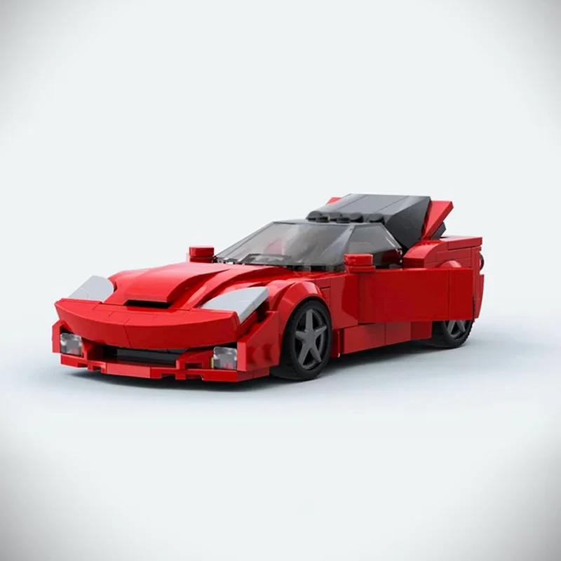 City Car Model MOC Building Bricks C6 High-Performance Sports Car Modular Technology Children Holiday Gifts Assemble Toys Suit
