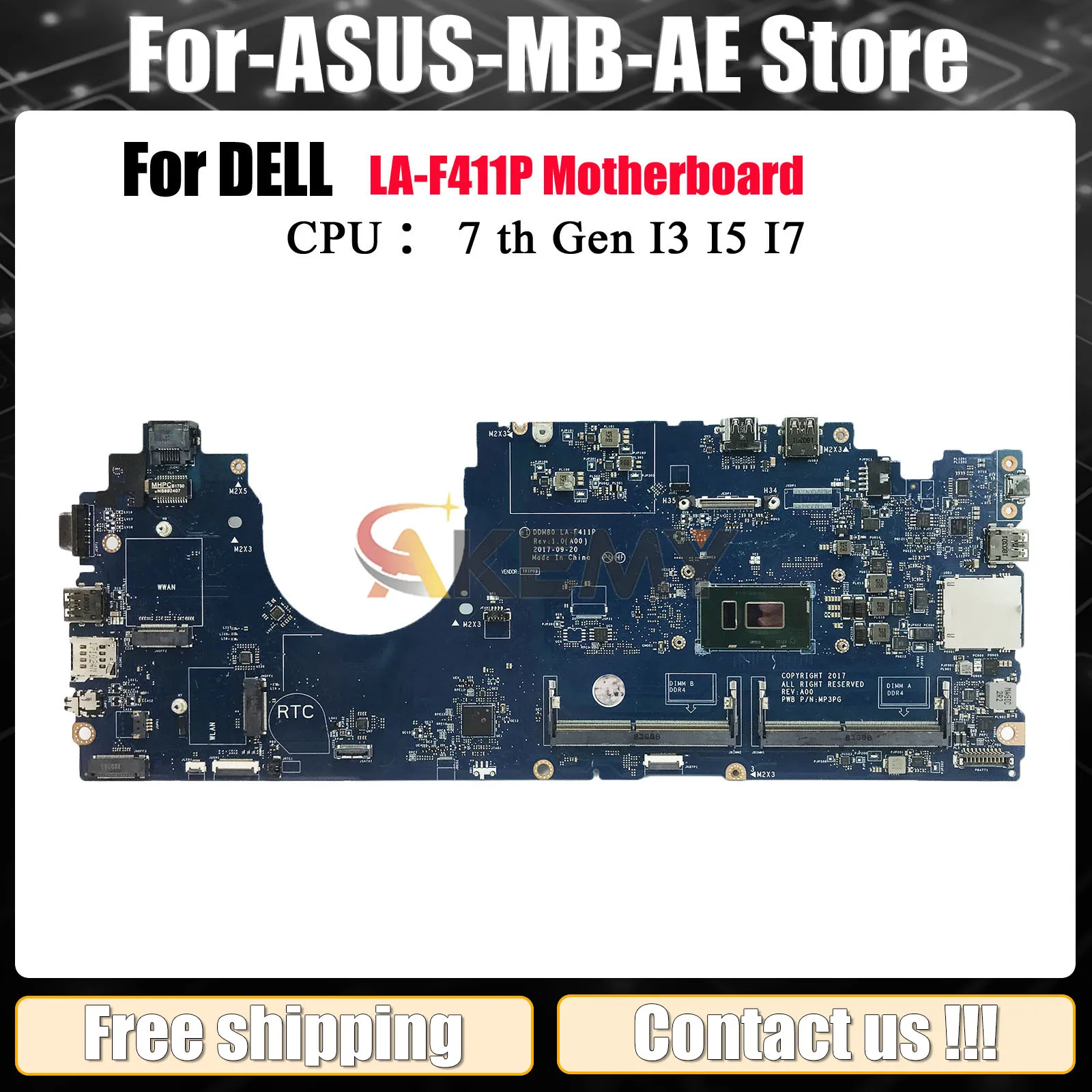 

I3 I5 I7 7-й 8-й процессор для Dell Latitude 15 5590 LA-F411P, материнская плата для ноутбука 0CJWKW 0PTD05 0VJF9H 0VT64T 04J840 0FJGHG протестирована нормально