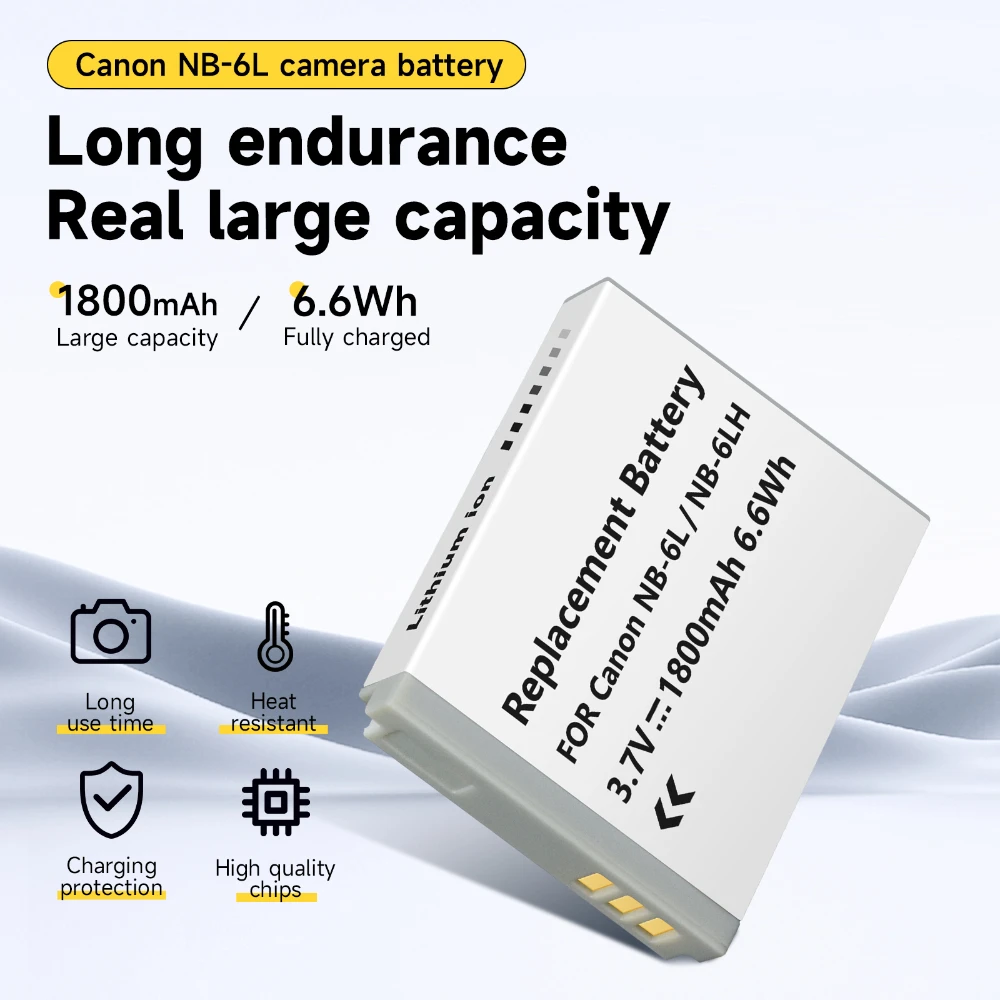 1800mAh NB-6L NB6LH بطارية الكاميرا NB6L NB-6LH بطارية لكانون PowerShot D30 D10 S120 S90 SX700HS SX280HS IXUS210 SD35001S