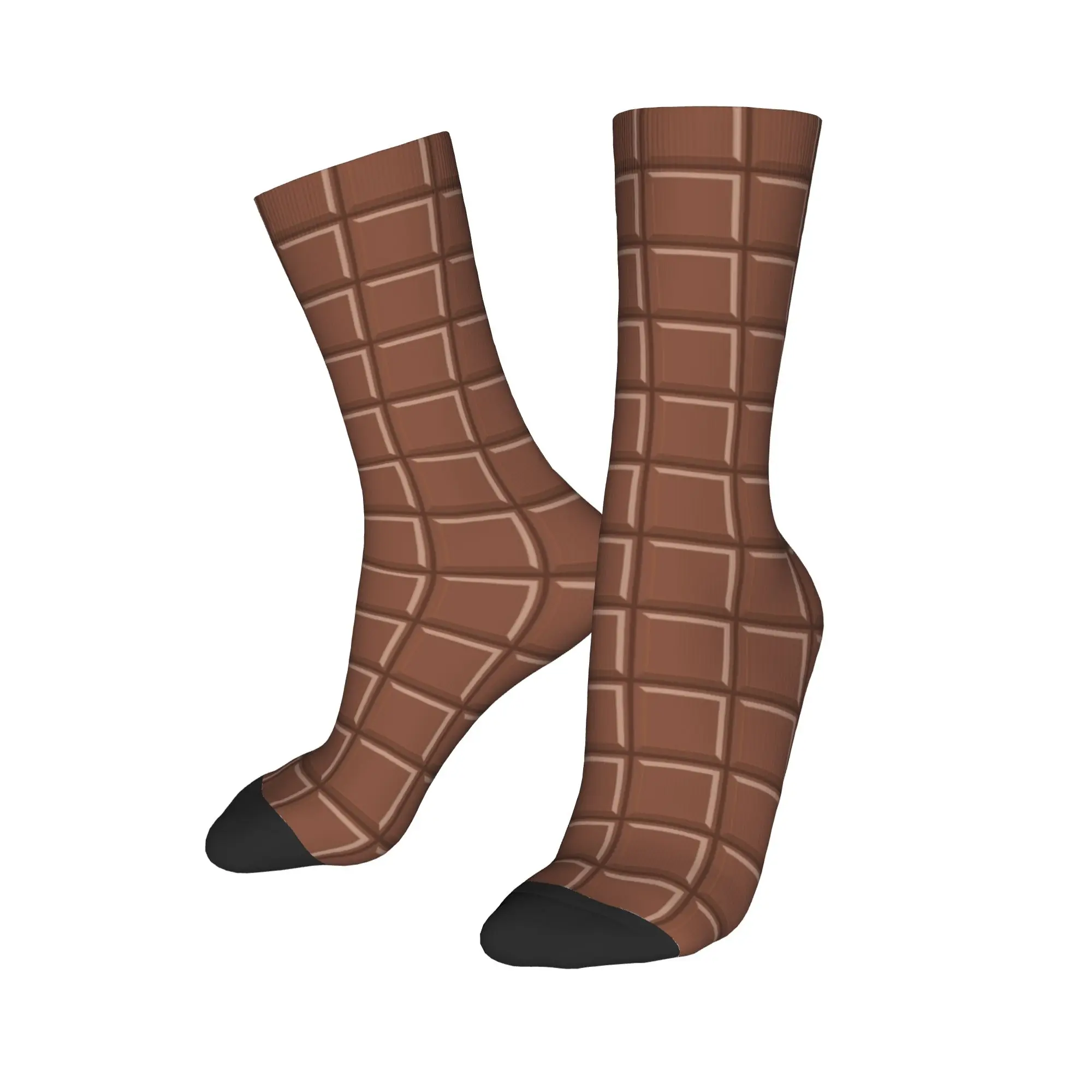 Funny Chocolate Candy Bar Mens Crew Socks Unisex Fashion 3D Print  Dress Socks Woman