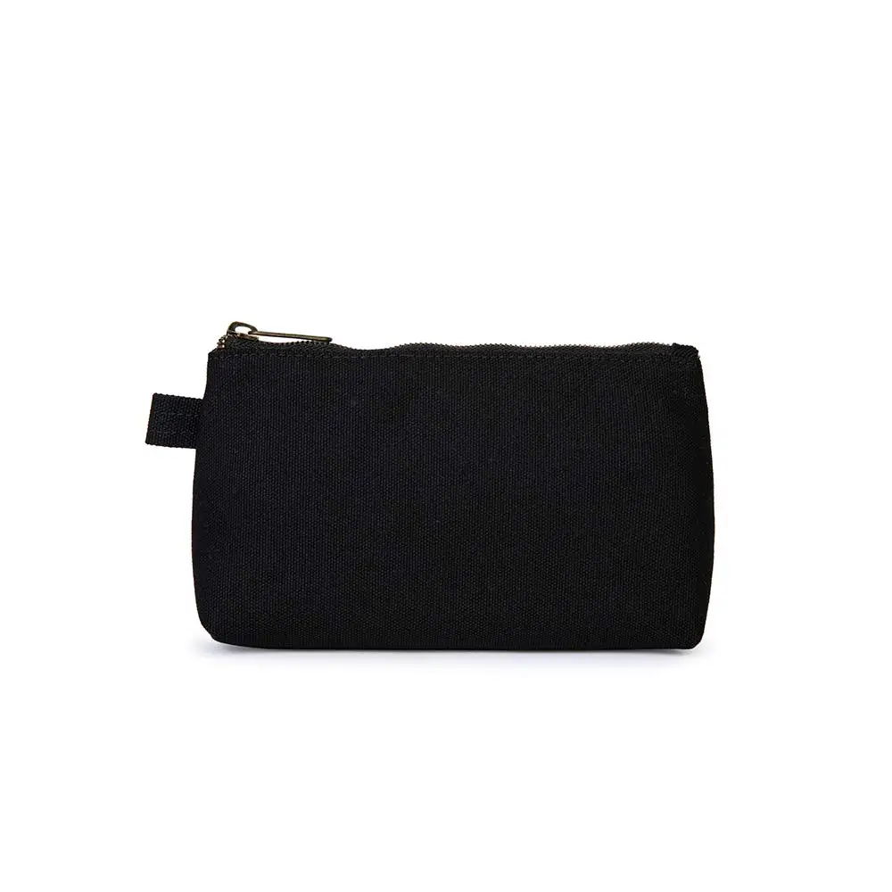 

Дорожная косметичка для женщин с двумя отделениями, портативный органайзер для макияжа (холст/черный)