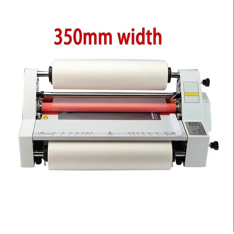 350mm Paper Plastic Laminating Machine Pouch Laminator Temperature Control Hot Cold Double-Side Heating Office Supplies