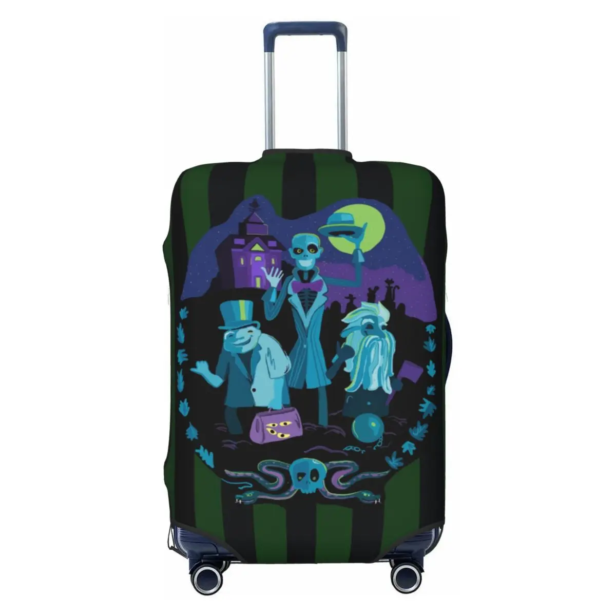 

Custom Haunted Mansion Luggage Cover Cute Halloween Ghost Suitcase Protector Covers Suit For 18-32 inch