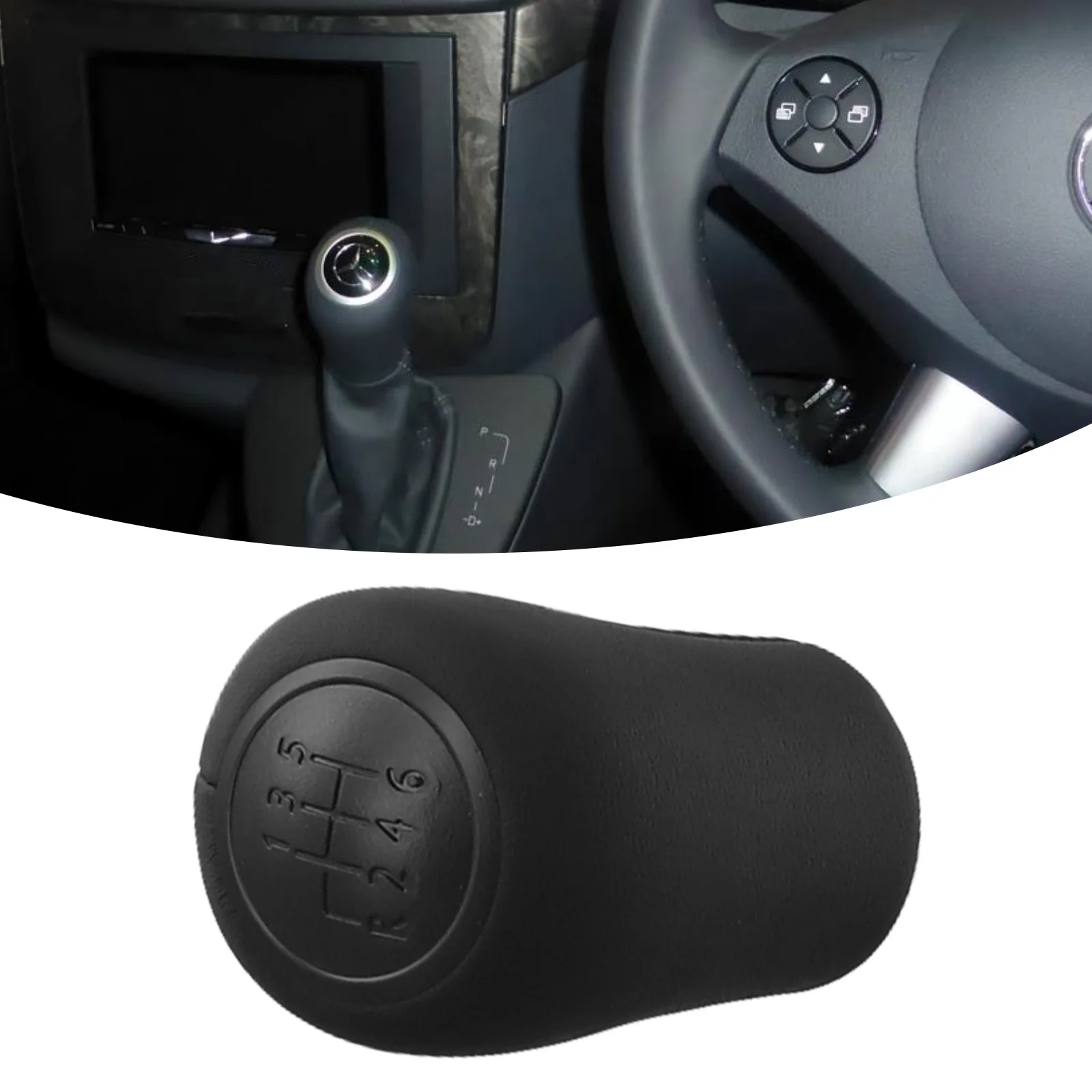 

Автомобильная ручка переключения передач W639, 5-скоростная ручка, современный автомобильный аксессуар, дизайн из искусственной кожи, гладкая черная отделка, улучшение вождения