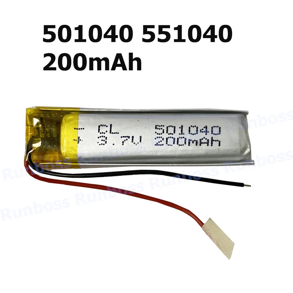 1-10Pcs 501040 3.7V 200mAh Lithium Polymer LiPo Rechargeable Battery For GPS Headphone Recorder DVD Bluetooth Headset Massager