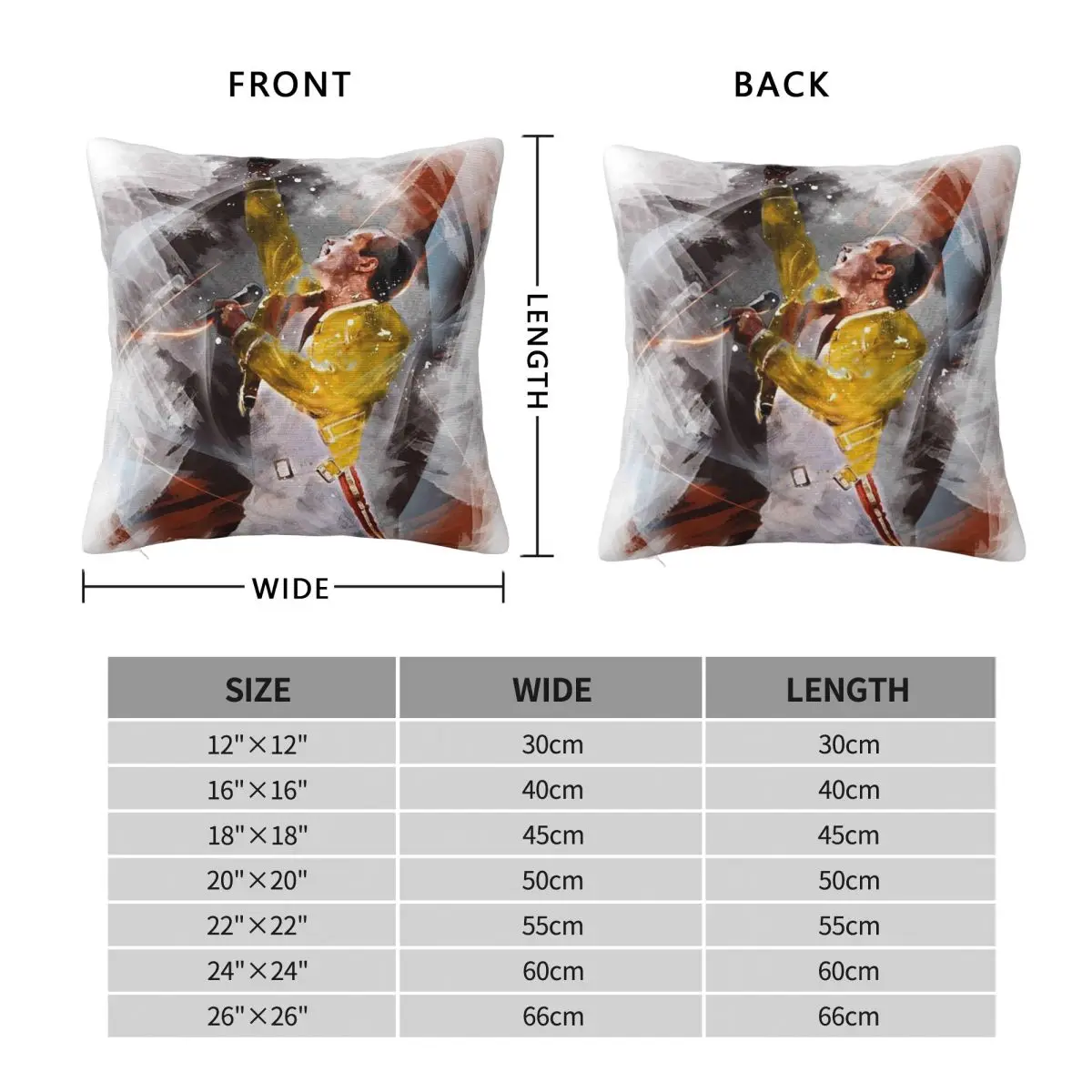 The Vocalist Freddie Mercury Pillowcase Polyester Linen Velvet Creative Zip Decor Throw Pillow Case Home Cushion Cover