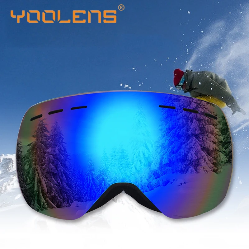 

YOOLENS Outdoor Ski Goggles Frameless 100% UV400 Protection Snow Goggles for Men Women Snowboard Double Layers Anti-Fog