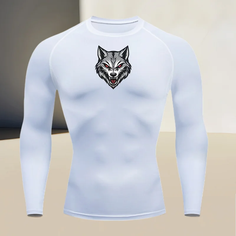 Men's long sleeved round neck thin sports tight fitting quick drying T-shirt, suitable for bodybuilding and physical training view 2