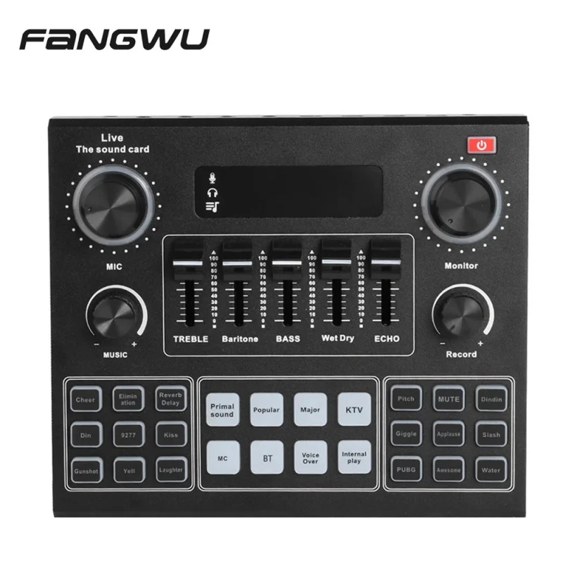 

Цифровой микрофон для живых выступлений с проводным подключением, набор для студийной записи V9 с звуковой картой для компьютера и смартфона