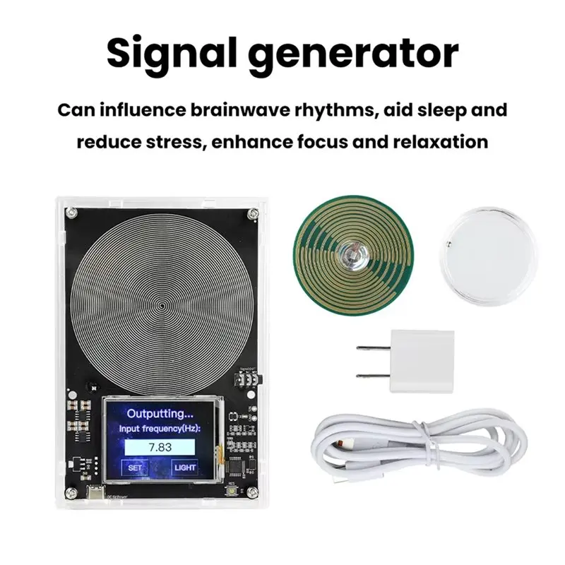 ABYN-7.83Hz Schumann Waves Resonance Generator Frequency Pulse Audio Resonator Type-C Interface 0.01-099999Hz